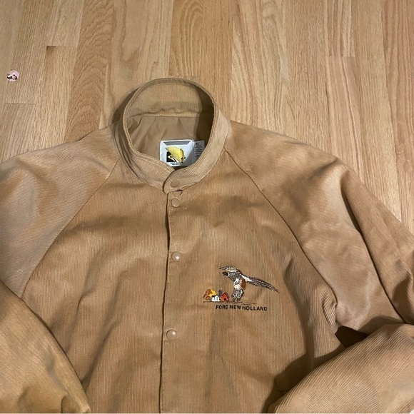 Vintage K-Brand Ford New Holland Corduroy Jacket Pheasant Embroidered XL - Picture 2 of 6